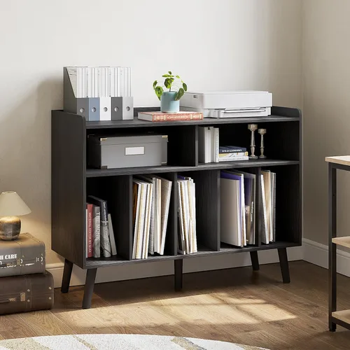 Miniatura 7 de ChooChoo - Soporte para tocadiscos, mesa para tocadiscos con almacenamiento para vinilos, gabinete para tocadiscos hasta 350 álbumes, organizador