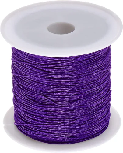 Miniatura 21 de HARFINGTON 1 rollo de hilo de nailon para nudar de 0.024 in, 50 yardas de nailon trenzado para manualidades, cuerda de satén para pulsera, collar