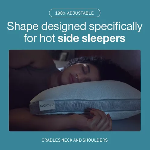 Miniatura 5 de Coop Home Goods Cool+ - Almohada ajustable de corte King con gel refrescante y recorte de hombros para soporte de cabeza, almohada para dormir