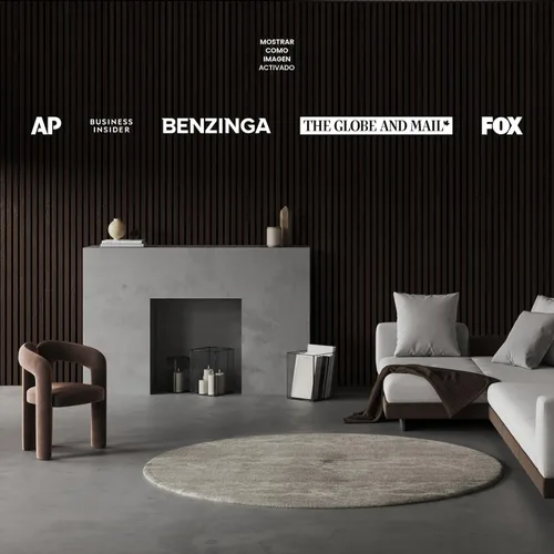 Miniatura 5 de Paquete de 2 paneles de listones de madera acústica - Paneles de pared insonorizados para decoración de interiores Nogal oscuro