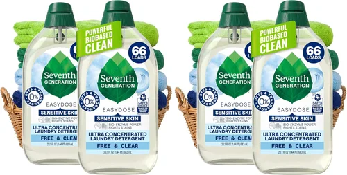 Miniatura 10 de Seventh Generation Detergente para ropa, ultra concentrado EasyDose, libre y transparente, 23.1 onzas líquidas (paquete de 2)