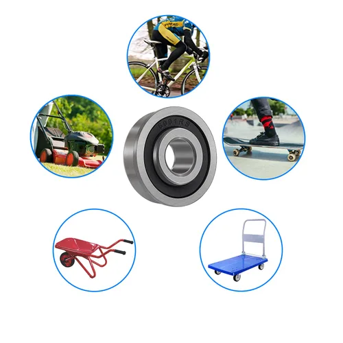 Miniatura 7 de ID 1/2" x OD 1-1/8" rodamientos de bolas con brida 10 unidades para cortacésped, carretillas, carros y camiones de mano, alternativos a MTD, 12118