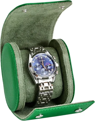ROSELLE Funda para reloj para hombres y mujeres con forro de gamuza, estuche de viaje para reloj, organizador de almacenamiento y exhibición (cruz