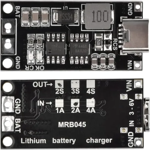 Miniatura 3 de Adeept Tipo-C USB-C 2S 2A 18650 21700 3.7V Módulo de carga de batería de litio Placa de carga Step-Up Boost Li-Po polímero USB C a 8.4V