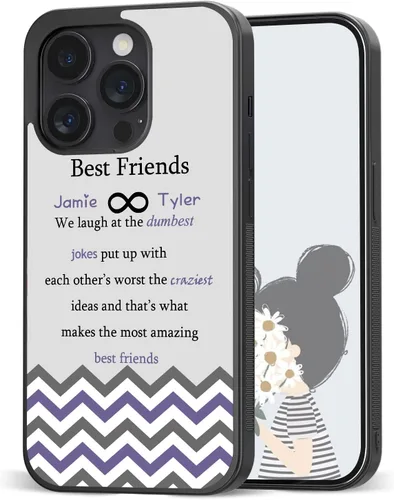 Miniatura 20 de Fundas de teléfono con nombre personalizado para mejores amigos iPhone 11 12 13 14 Pro Max Plus Mini X Xs Xr, Samsung Note 7 8 9 10 20 S21 S22 S23