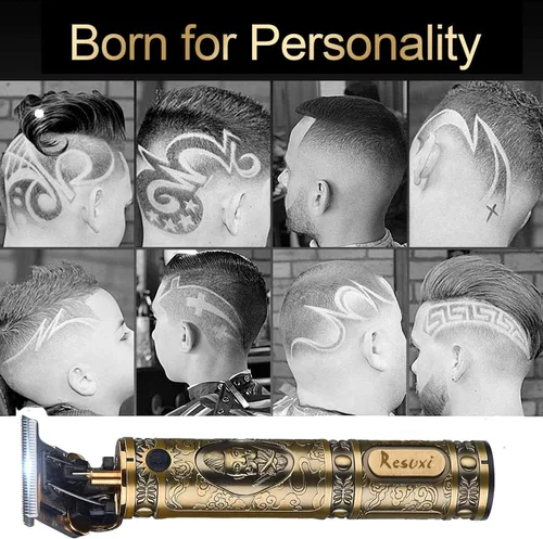 Miniatura 6 de Máquina eléctrica de corte de pelo con bajo ruido recargable JM700AL corte de cierre inalámbrico T Blade Hair Trimmer hombres, dorado, 20X11X5.2.0 in