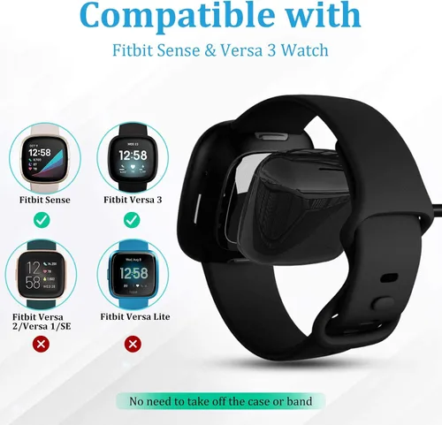 Miniatura 6 de Cable de Carga Maledan Compatible con Cargador Fitbit Sense/Fitbit Versa 4, Estación de Soporte de Carga USB de Reemplazo Durable Accesorios
