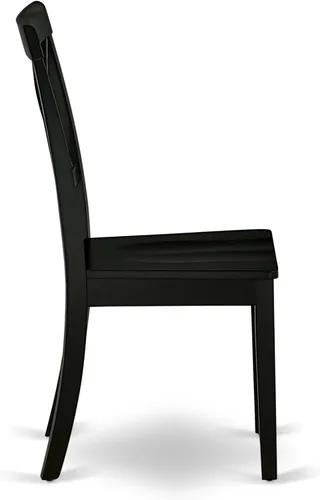 Miniatura 7 de East West Furniture AMBO3-BCH-W Juego de mesa y sillas de cocina de 3 piezas contiene una mesa de comedor redonda con pedestal y 2 sillas de asiento