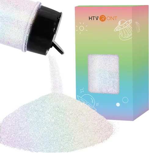 HTVRONT - Purpurina fina holográfica blanca - 50 g/1.76 oz de purpurina para resina, purpurina fina no tóxica para uñas, resina, fabricación de