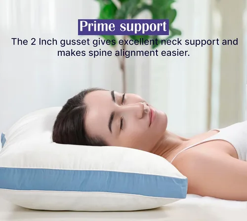 Miniatura 4 de ROYALE LINENS Juego de 2 almohadas de tamaño estándar, almohada de cama para dormir, almohada refrescante para dormir de espalda, estómago