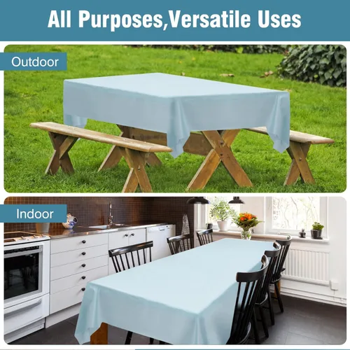 Miniatura 127 de Rollo de plástico para cubierta de mesa color verde manzana, 40 pulgadas x 100 pies, rollo de plástico resistente para cubierta de mesa de banquetes