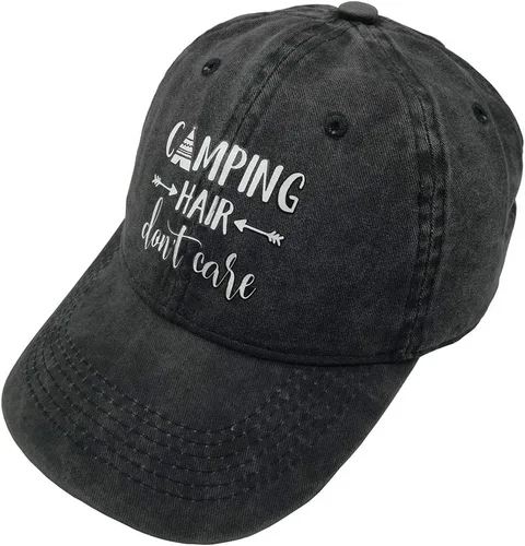 Miniatura 4 de HHNLB Unisex Camping Hair Don t Care 1 Vintage Jeans Gorra de Béisbol Clásico Algodón Sombrero de Papá Ajustable Gorra Lisa