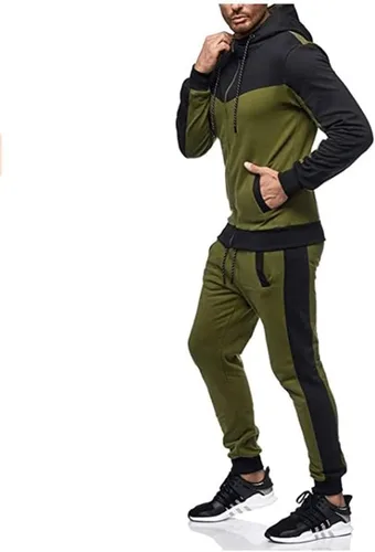 Miniatura 3 de Marine Royal Conjunto deportivo para hombre, con cremallera completa, para correr al aire libre