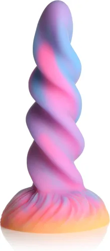 CREATURE COCKS Consolador de silicona de unicornio que brilla en la oscuridad para hombres, mujeres y parejas. Firme y flexible, base de succión,