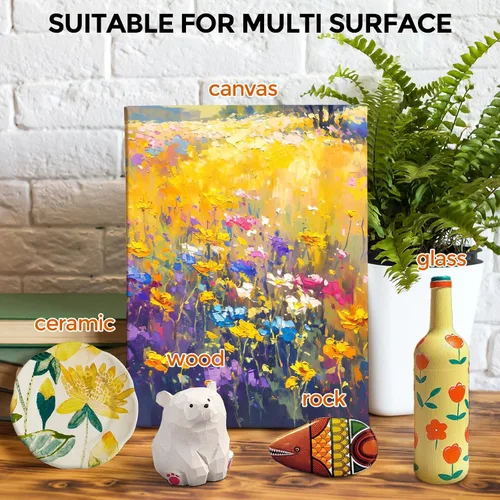 Miniatura 7 de Smallbudi Juego de pintura acrílica a granel de 25 colores, 16.9 onzas (16.9 fl oz), kit de pintura acrílica no tóxica grande para pintar fiestas