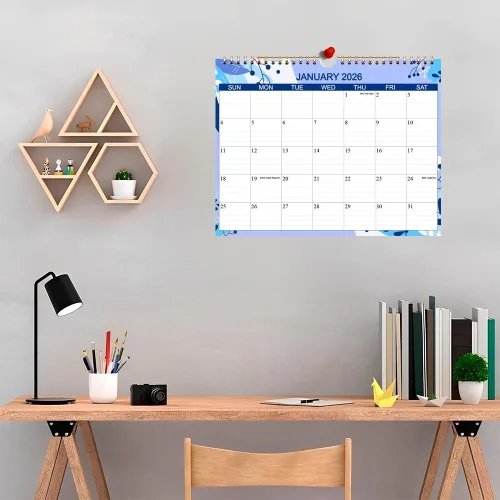 Miniatura 8 de Calendario 2026-2027 – Calendario de pared de enero de 2026 a junio de 2027 – Calendario mensual con papel grueso de 140 gsm para planificación