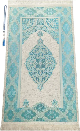 Miniatura 12 de ihvan online Alfombra de oración musulmana Tasbih con 99 cuentas, chenilla suave, ligera y plegable, tapete de oración portátil de viaje, regalo