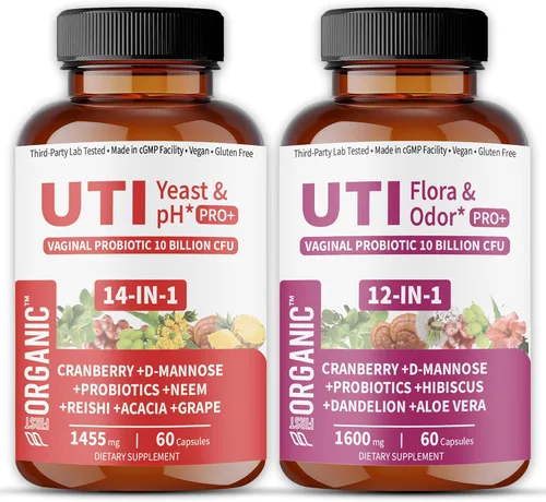 Miniatura 10 de Probiótico de microflora vaginal para mujer Apoya el equilibrio de ITU, levadura y pH Mezcla de hidratación diaria con arándano, D-manosa, aloe