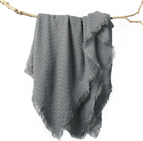 lifein Manta de otoño para el sofá, manta de punto bohemio suave, acogedora manta de punto gofre pequeña y ligera para otoño, cama, silla, sofá,