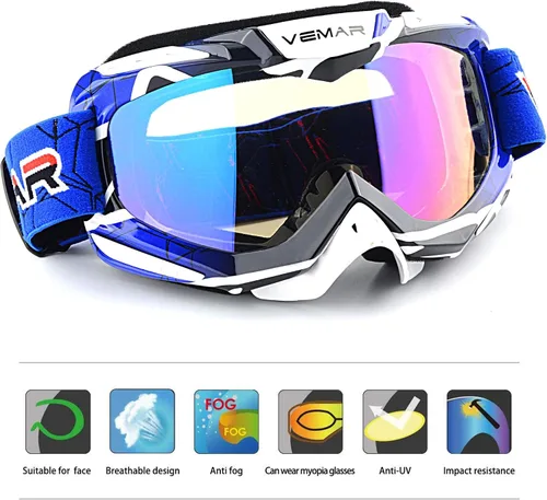 Miniatura 2 de Gafas de motocicleta y motocross para carreras de cuatrimoto (ATV), de bicicleta en tierra, de todoterreno y carrera táctica de motocicleta