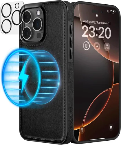 Miniatura 13 de LOHASIC MagSafe, funda de piel sintética suave y magnética para iPhone 15 Pro, de piel sintética, para hombres y mujeres, funda delgada de diseñador