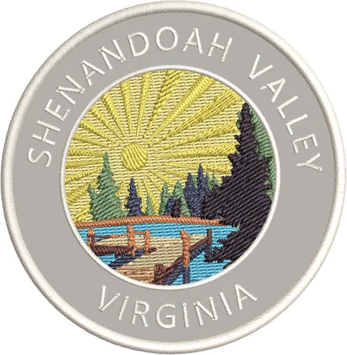 Miniatura 3 de Lake Dock – Shenandoah Valley – Virginia 3.5 pulgadas bordado DIY hierro o coser parches decorativos vacaciones aventura tema novedad apliques Rojo