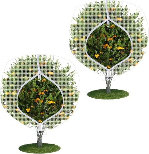 Miniatura 8 de Cubiertas de red para árboles frutales con cremallera para proteger de ardillas y pájaros, red grande para árboles frutales, protección de red