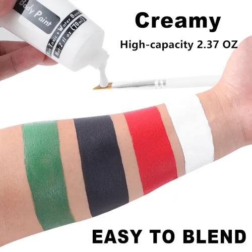 Miniatura 2 de Go Ho Pintura corporal profesional de payaso blanca lavable (2.37 oz/pieza), pintura corporal blanca crema a base de agua, disfraces de Halloween