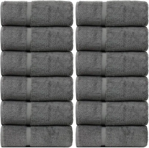 Miniatura 55 de Luxury Hotel & Spa Collection - Toalla ecológica de 100% algodón turco de 27 x 54 pulgadas (27 x 54 onzas), de secado rápido, para baño, borde
