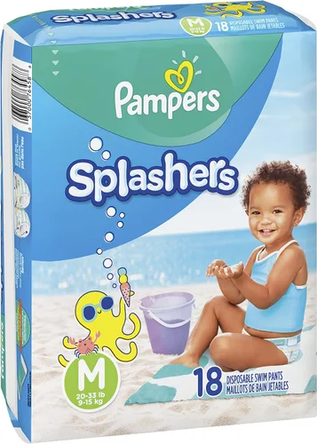 Miniatura 14 de Pañales de natación Pampers - Splashers - Tamaño 5+, 17 unidades, pantalones de natación desechables para bebé sin huecos