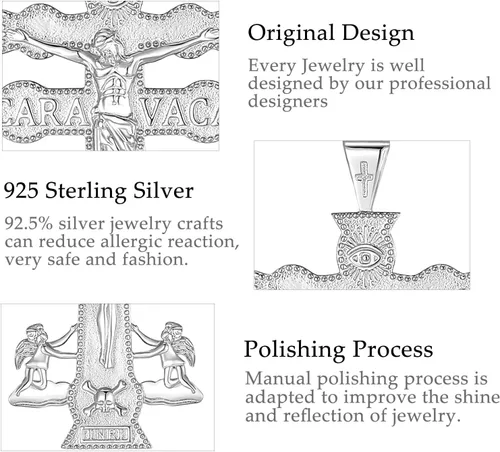 Miniatura 208 de CELESTIA Medallas de plata de ley 925 San Miguel/San Cristóbal/San Benito/San Gabriel/Virgen María/Jesús/Caravaca/Metatrón/Sello de los Siete