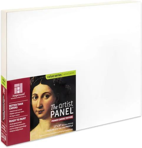 Miniatura 22 de Ampersand Art Supply Panel de pintura de arte de madera Gesso: textura de lienzo, cuna de 3/4 pulgadas, 12 x 16 pulgadas