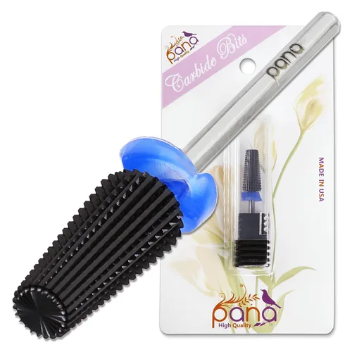 Miniatura 22 de PANA Broca de carburo de uñas 5 en 1 con vástago de 3/32 pulgadas - (grueso triple - grano extra fino, púrpura) - rotación bidireccional para uso