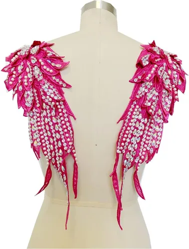 Miniatura 21 de Hecho a mano con diamantes de imitación para coser de 18 colores, apliques de encaje de perlas para coser a mano, parches para accesorios de ropa