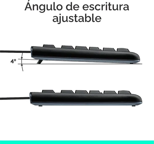 Miniatura 8 de Logitech MK120 – Combo de teclado y ratón con cable para Windows, ratón óptico con cable, tamaño completo, USB, compatible con PC, portátil - Negro