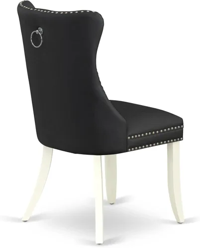 Miniatura 8 de East West Furniture ANDA5-LWH-12 - Juego de cocina de 5 piezas que contiene una mesa de comedor redonda con pedestal y 4 sillas Parson tapizadas