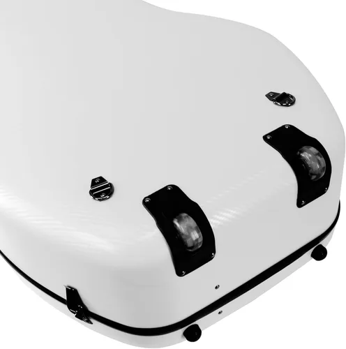 Miniatura 5 de MI&VI CP-7006 - Carcasa rígida de fibra de carbono puro de 4/4, 11 libras (tamaño completo), con ruedas, correas de transporte, protección rígida