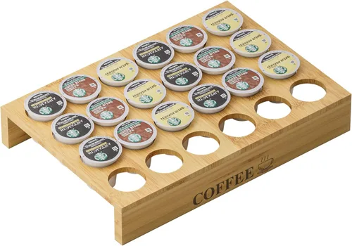 Miniatura 7 de MinBoo BamBoo - Soporte para cápsulas K para cajón o encimera, organizador de cápsulas K, soporte para cápsulas de café, contiene 35 cápsulas