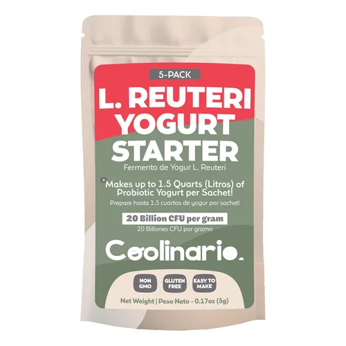 Miniatura 11 de Coolinario L Reuteri - Iniciador de yogur (paquete de 10, bolsitas de 0.05 onzas), cultivo de yogur con probióticos Lactobacillus Reuteri Cremoso