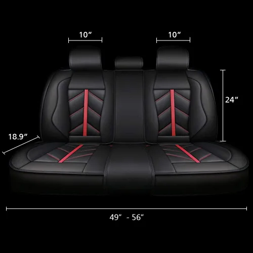 Miniatura 6 de Juego completo otoez de fundas de asiento para coche de piel sintética de lujo, universal, para asientos delanteros y traseros, se adapta a
