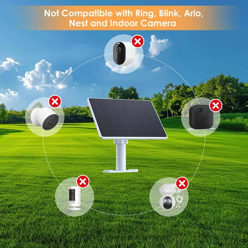 Miniatura 6 de Panel solar para cámara de seguridad, paneles solares de 6 W con puerto micro USB y USB-C para cámara exterior de 5 V CC, cargador solar para cámara