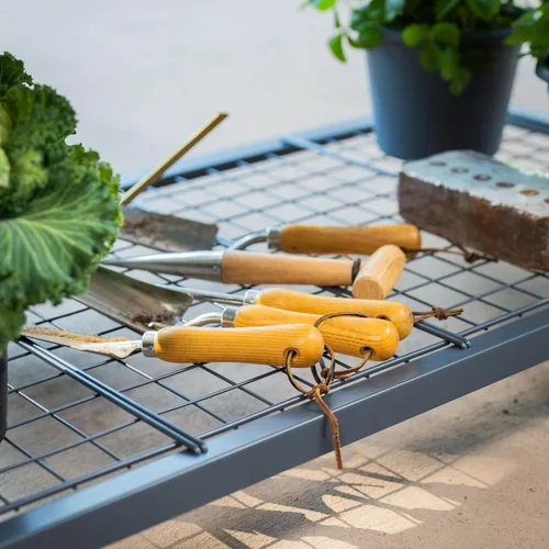 Miniatura 9 de Cama de jardín elevada rodante - Serie V, camas de jardín de 2' x 4' con patas y estante de almacenamiento para patio y porche, capacidad