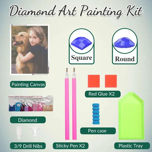 Miniatura 2 de Pintura de Arte de Diamante Personalizada Arte de Diamante Personalizado para Adultos Kits de Fotos Personalizados, Regalos de Fotos Personalizados