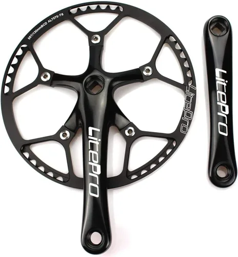 Miniatura 8 de CYSKY Juego de Bielas de Una Sola Velocidad E-Bike 170mm 130 BCD 48T/53T/56T/58T/60T Juego de Bielas Cónico Cuadrado para Bicicleta Plegable E-Bike