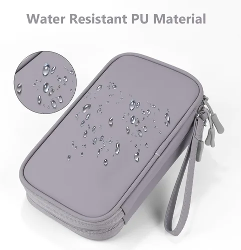 Miniatura 5 de Organizador de viaje electrónico, bolsa de accesorios tecnológicos para cables/cargador y cables (gris, PU-M)