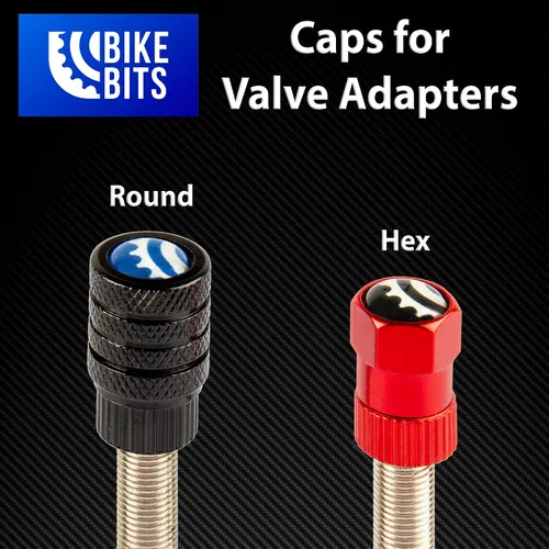 Miniatura 5 de Adaptador de válvula Presta para bicicleta – Convierte Presta a Schrader – Francés/Reino Unido a Estados Unidos – infla neumáticos con bomba Gorras