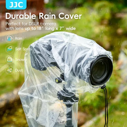 Miniatura 2 de JJC Funda de lluvia para cámara DSLR, protector de manga para canon, Nikon, Fujifilm, Sony, Olympus, Panasonic, Pentax Sigma, con una lente de hasta