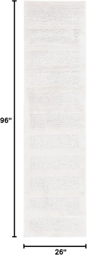 Miniatura 3 de SAFAVIEH Melody Collection - Alfombra de pasillo de 2 pies 2 pulgadas x 8 pies, color marfil y gris, diseño moderno, ideal para zonas de alto