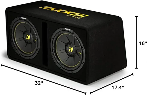 Miniatura 10 de Kicker par de bocinas subwoofer de 12 pulgadas y 1200 W, 2 Ohm, con carcasa ventilada y lista, 44DCWC122