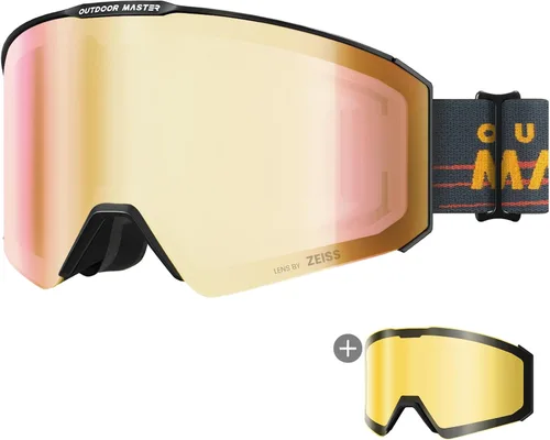 Miniatura 16 de OutdoorMaster - Gafas de esquí Falcon con lente de ZEISS, gafas de snowboard OTG antiempañamiento, lente intercambiable magnética, gafas de nieve